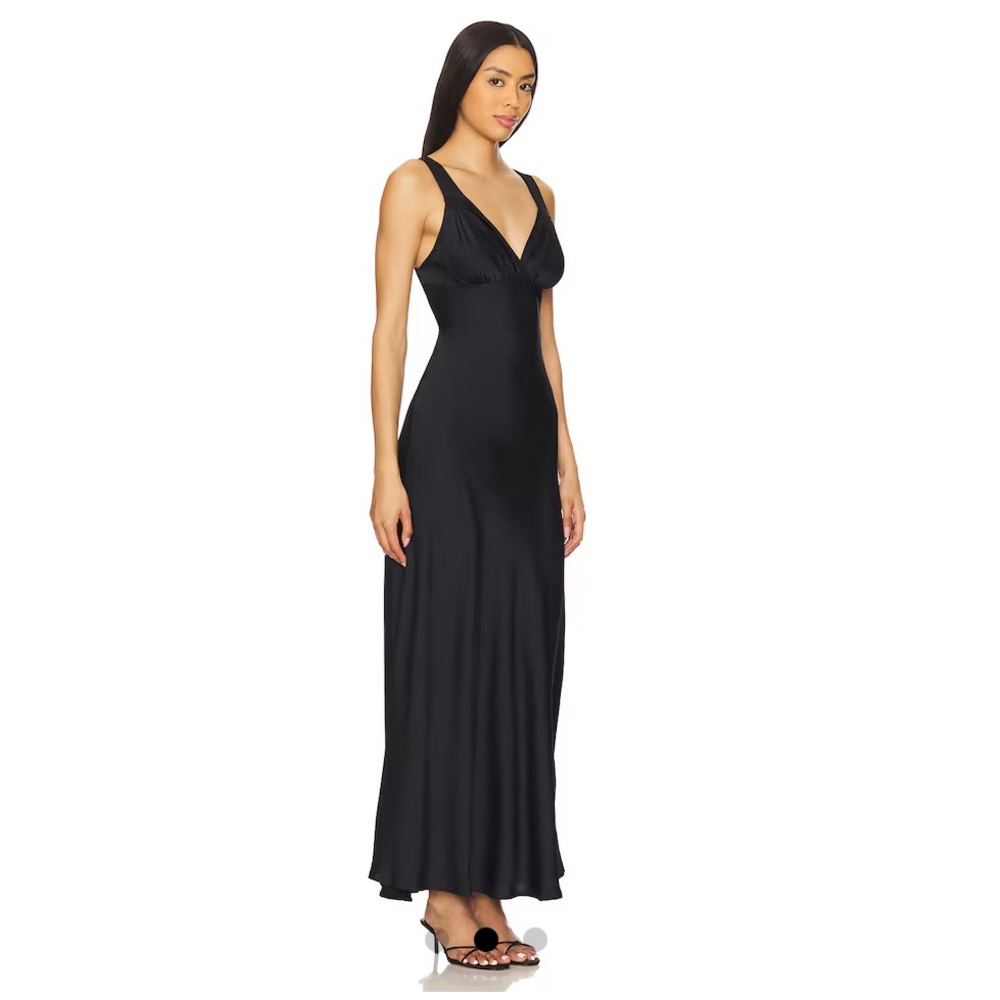 WeWoreWhat Black Ruched Maxi Dress